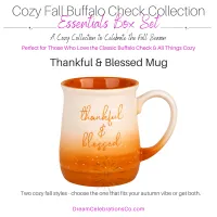 Cozy Fall Buffalo Check Essentials Set – Thankful & Blessed Mug