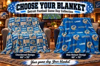 Detroit Football Game Day Set โ Both Blankets, 20 oz Gray Mug