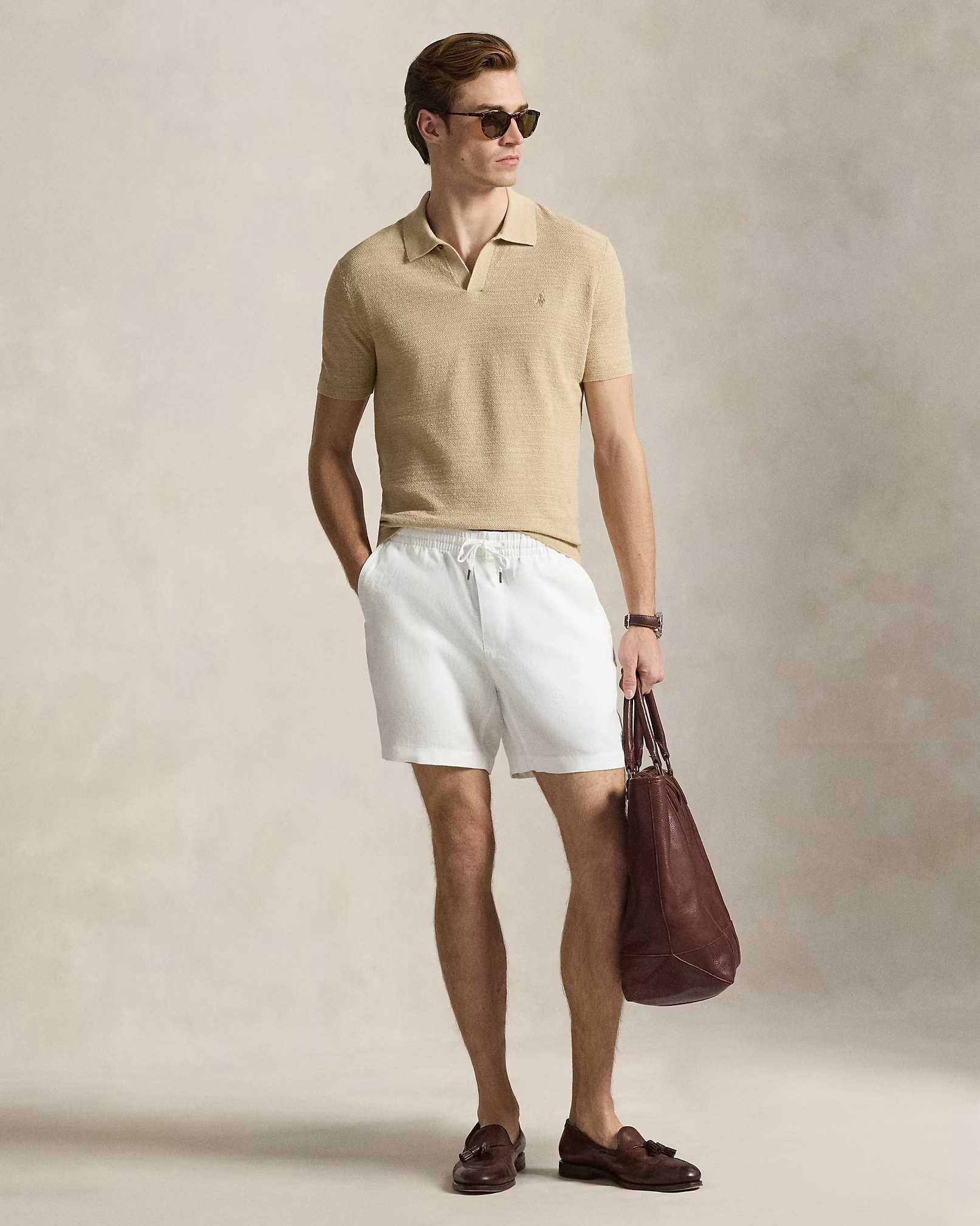 15 cm Polo Prepster Linen Shorts X – White, S