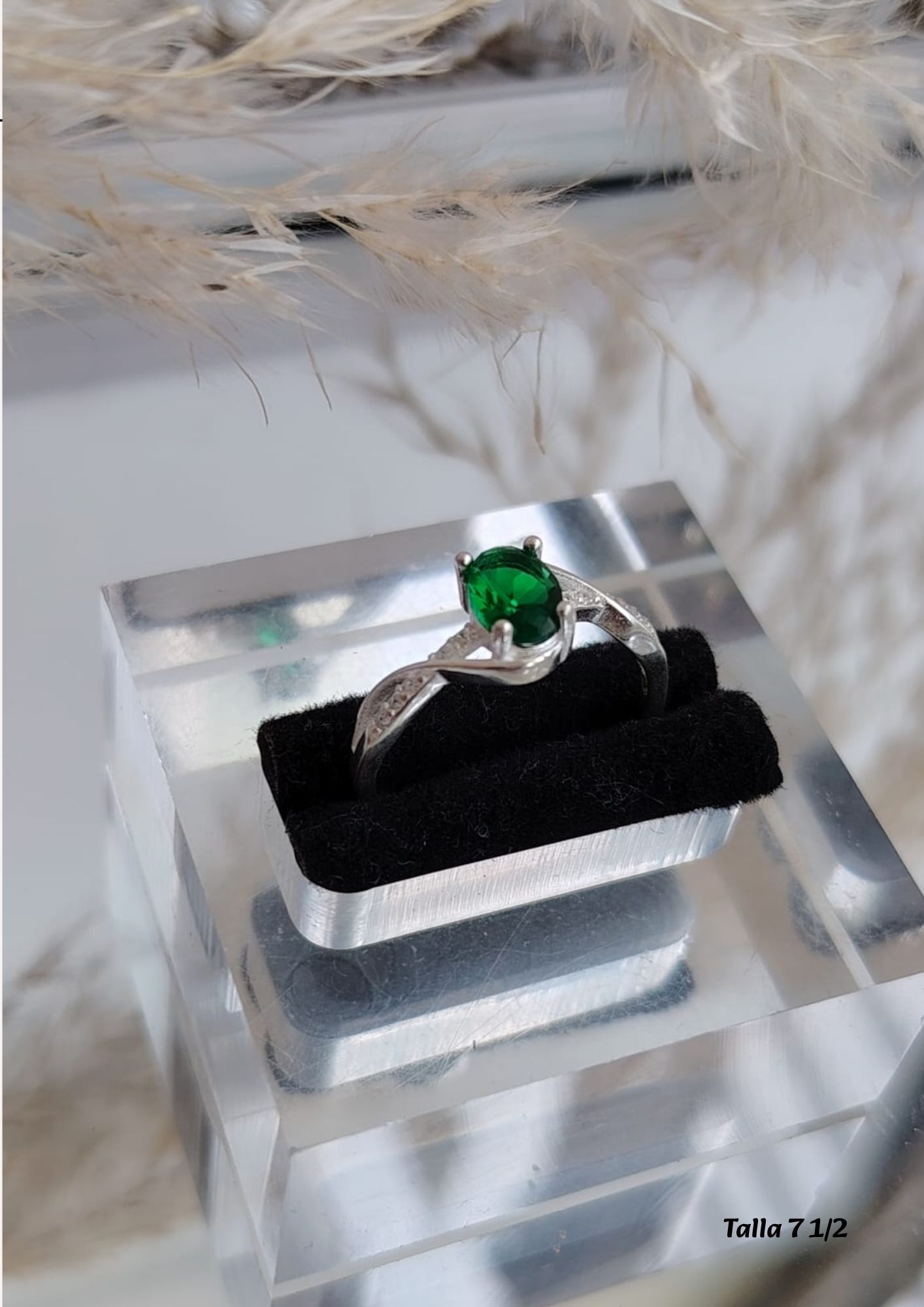 Anillo Esmeralda -Plata Italiana -Mayorista – Image 1