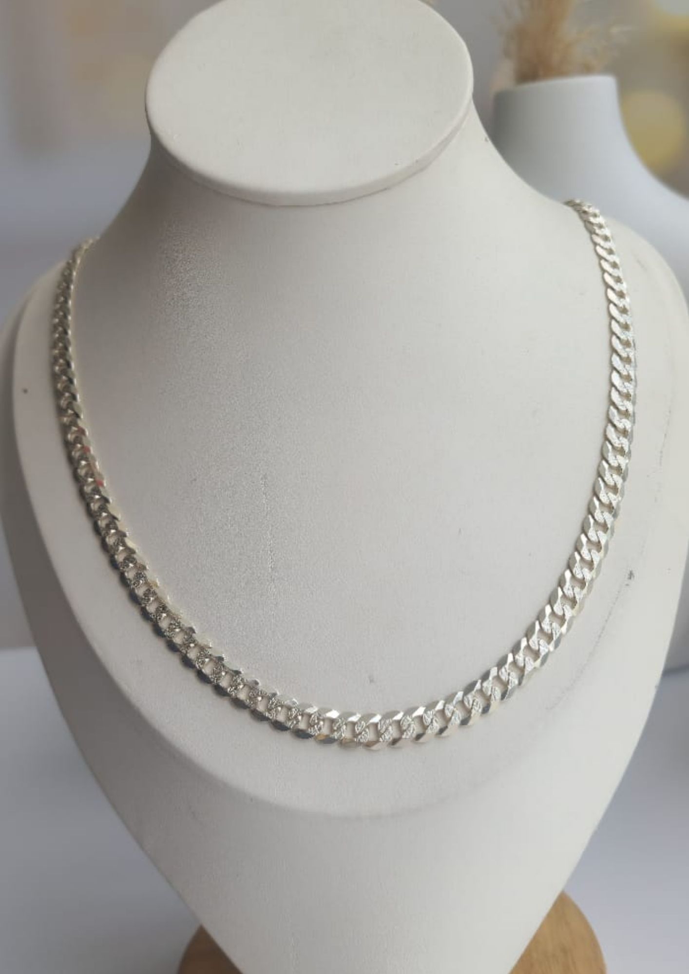 Cadena Gruesa Eslabon Cubano -Plata Italiana -Mayorista – Image 1