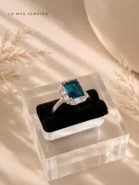 Anillo Perla Aqua (Talla 5 1/2) - Plata Italiana 925 – Image 1
