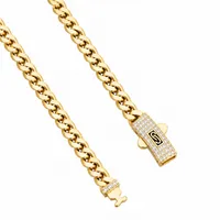 Cadena Monaco Tradicional 5mm oro laminado de 14k  – 5mm x  50 cm largo 