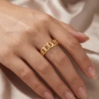 14k Miami Cuban Ring – Image 2
