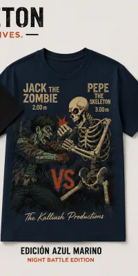 001-1N Zombie vs Skeleton. Eternal Fight Collection. Navy. – Image 1