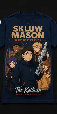 027-4-2N. Sklum Mason. Skluw Mason & his best friends. Azul marino.. – Image 1