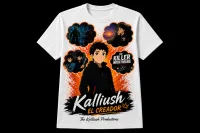 204-0-4-1W. Blanca. Kalliush creador en fondo naranja. – Image 1