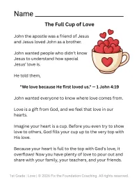 Building Character in 1st Grade: Love Lesson (Printable PDF) – Image 3