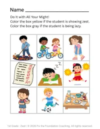 Building Character in 1st Grade: Zest Lesson (Printable PDF) – Image 1