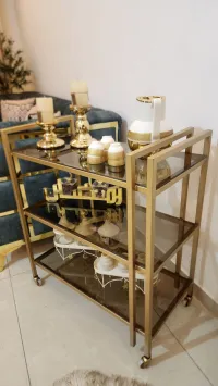 ترولي ذهبي زجاج برونز – Image 1