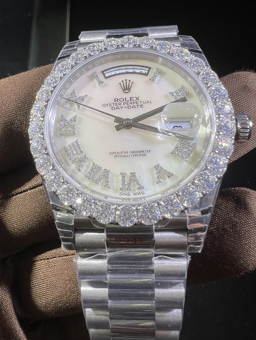 TRJC VVS Moissanite R0lex d@yd@te m228236 40MM | White Gold – Bild 4