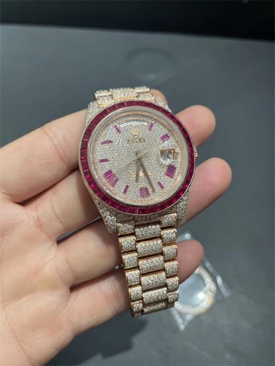 TRJC VVS Moissanite R0lex D@yd@te m228236 | Rose Gold – Image 1