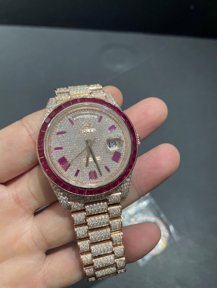 TRJC VVS Moissanite R0lex D@yd@te m228236 | Rose Gold – Image 2