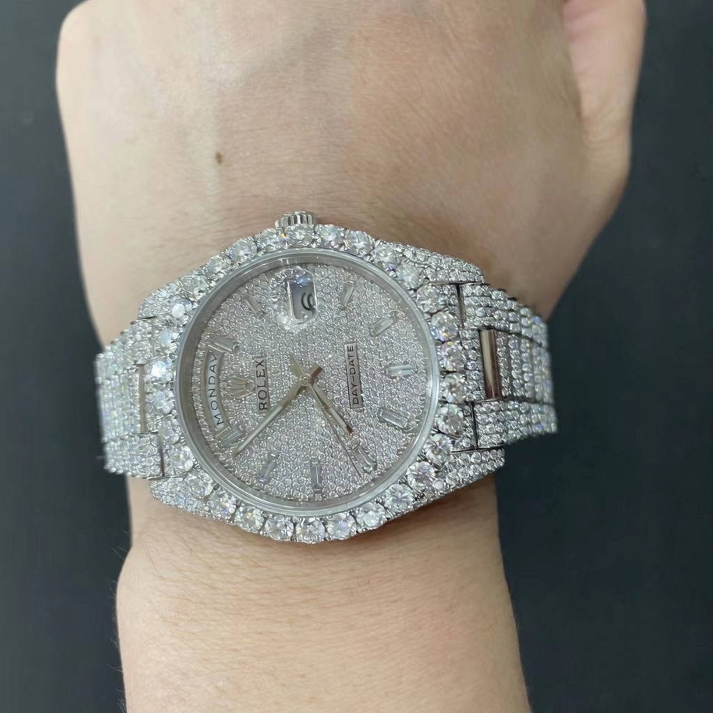 TRJC VVS Moissanite Rolex d@yd@te m228236 | White Gold – Bild 2