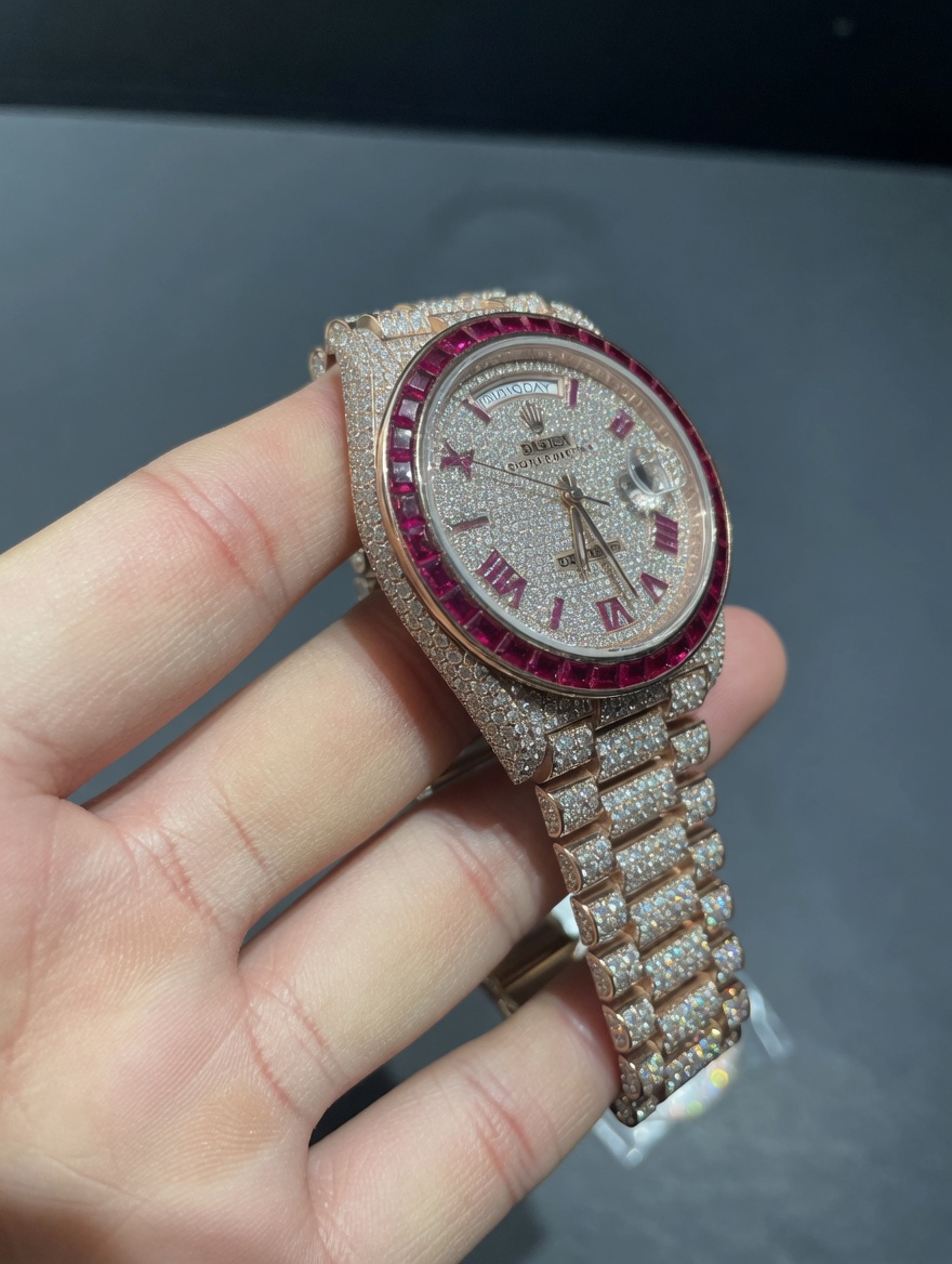 TRJC VVS Moissanite R0lex D@yd@te m228236 | Rose Gold – Image 4