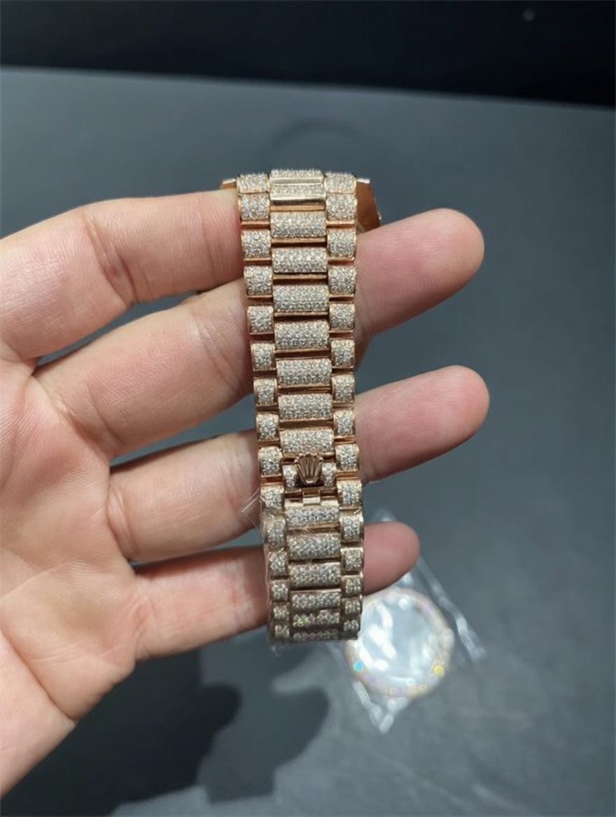 TRJC VVS Moissanite R0lex D@yd@te m228236 | Rose Gold – Image 9