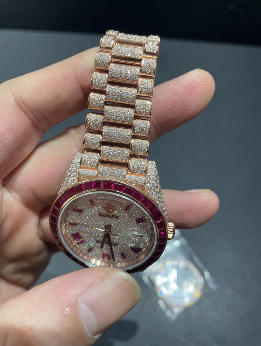 TRJC VVS Moissanite R0lex D@yd@te m228236 | Rose Gold – Image 5