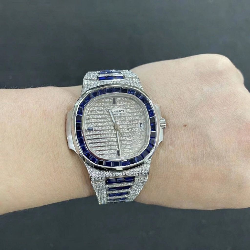 VVS Moissanite P@tek Phi!ippe 5711 Sapphire | White Gold – Image 2