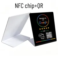 NFC Google Review Stand – Black with QR Code | Bulk Packs (25–10,000) – Image 1