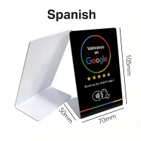 NFC Google Review Stand – Mini – Spanish Black | Bulk Packs (25–10,000) – Image 1