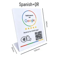 NFC Google Review Stand – Spanish with QR Code | Bulk Packs (25–10,000) – Image 1