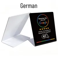 NFC Google Review Stand – German – Black | Bulk Packs (25–10,000) – Image 1