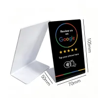 NFC Google Review Stand – Mini – Black | Bulk Packs (25–10,000) – Image 1