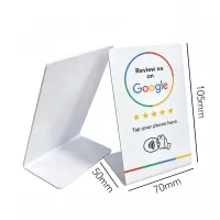 NFC Google Review Stand – Mini – White | Bulk Packs (25–10,000) – Image 1