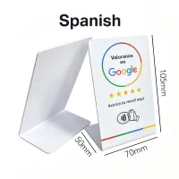 NFC Google Review Stand – Mini – Spanish White | Bulk Packs (25–10,000) – Image 1