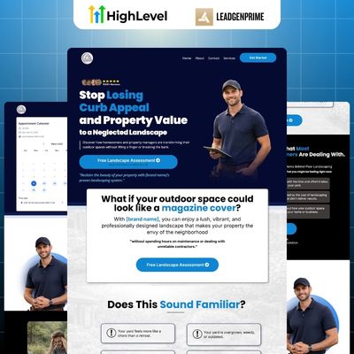 Landscaping Lead Generation Funnel Template - Blue Themed – Image 1