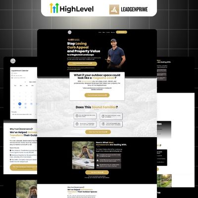 Landscaping Lead Generation Funnel Template - Black Themed – Image 1