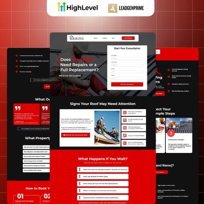 Roofing Contractor Lead Funnel Template - Black Themed – Image 1