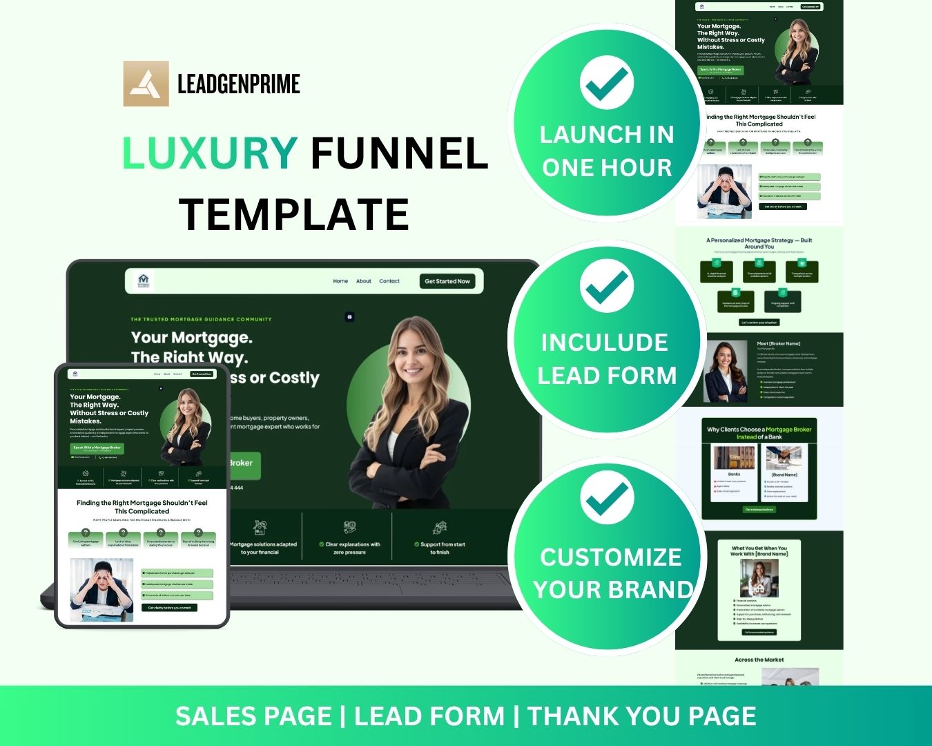 Mortgage Lead Generation Funnel Template - Green Themed – Image 2