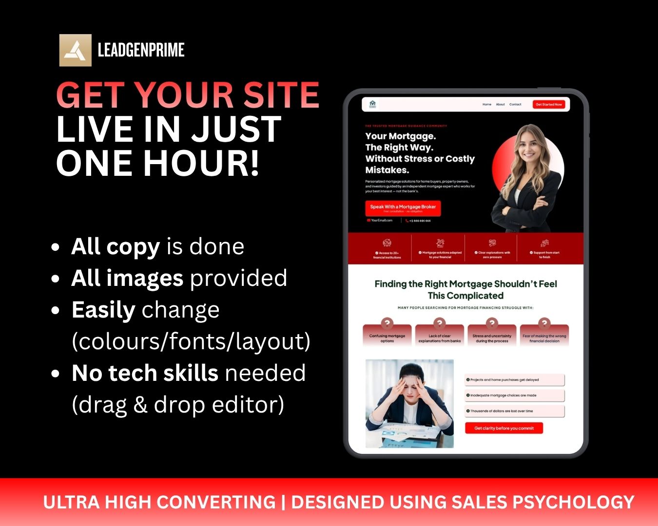 Mortgage Lead Generation Funnel Template - Red Themed – Image 3
