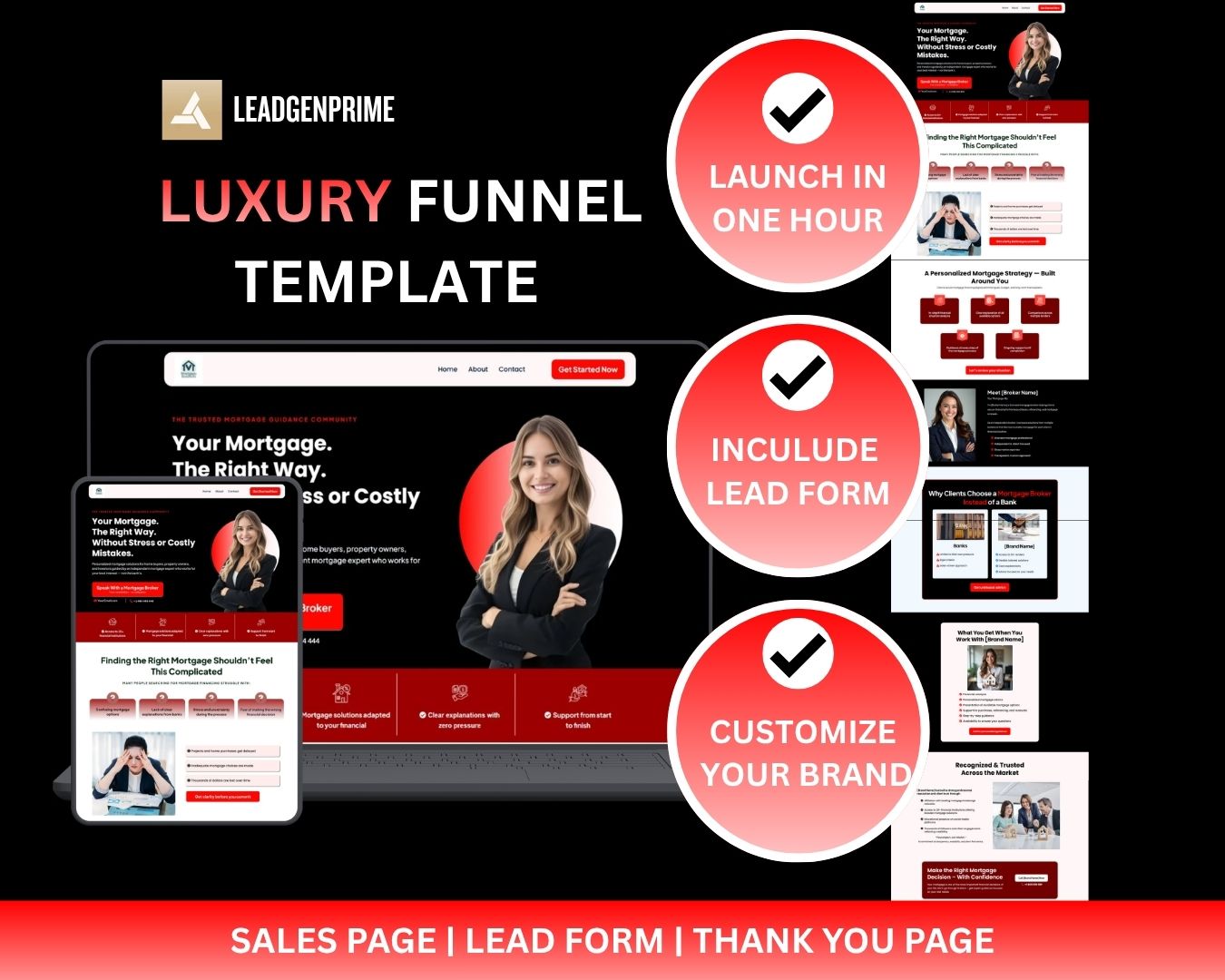 Mortgage Lead Generation Funnel Template - Red Themed – Image 2