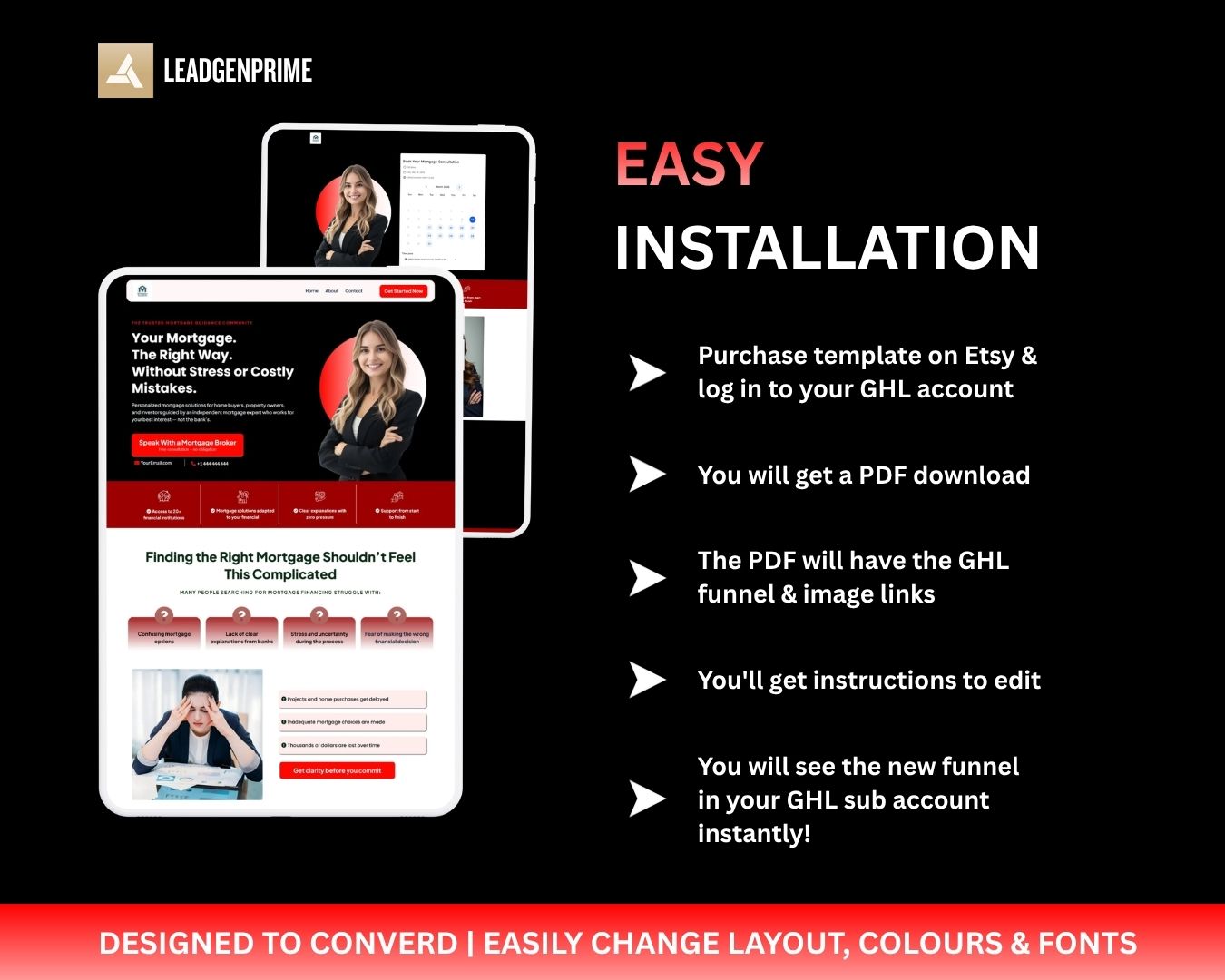 Mortgage Lead Generation Funnel Template - Red Themed – Image 8