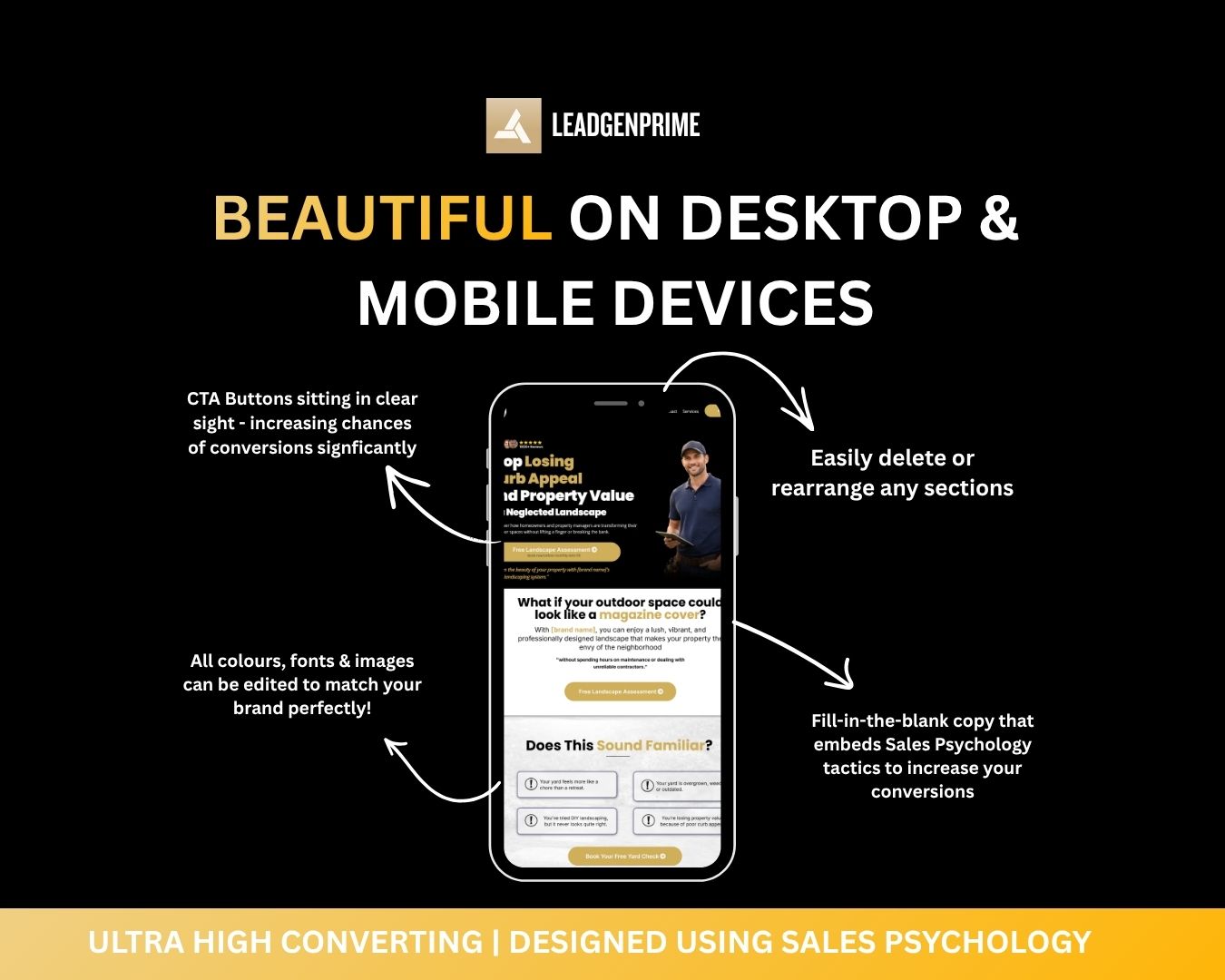 Landscaping Lead Generation Funnel Template - Black Themed – Image 5