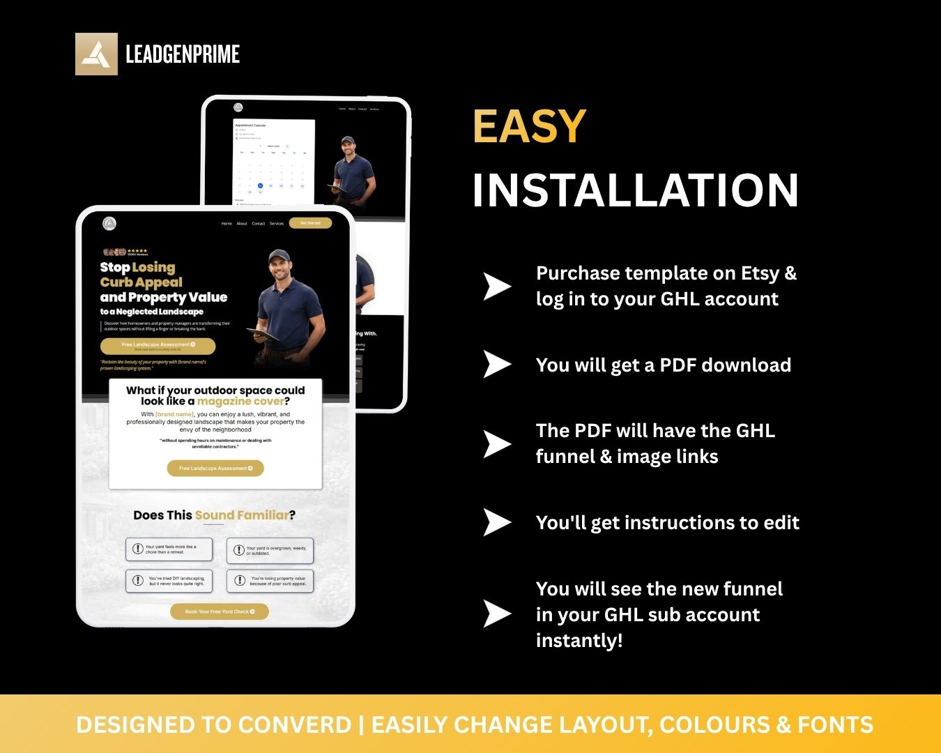 Landscaping Lead Generation Funnel Template - Black Themed – Image 8