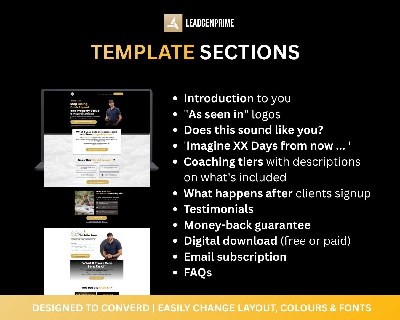 Landscaping Lead Generation Funnel Template - Black Themed – Image 7