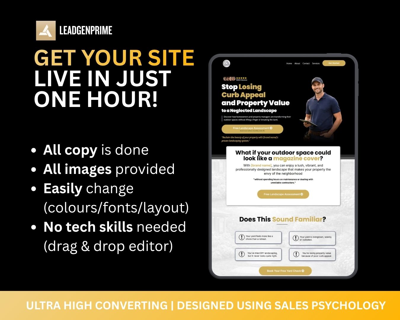 Landscaping Lead Generation Funnel Template - Black Themed – Image 3