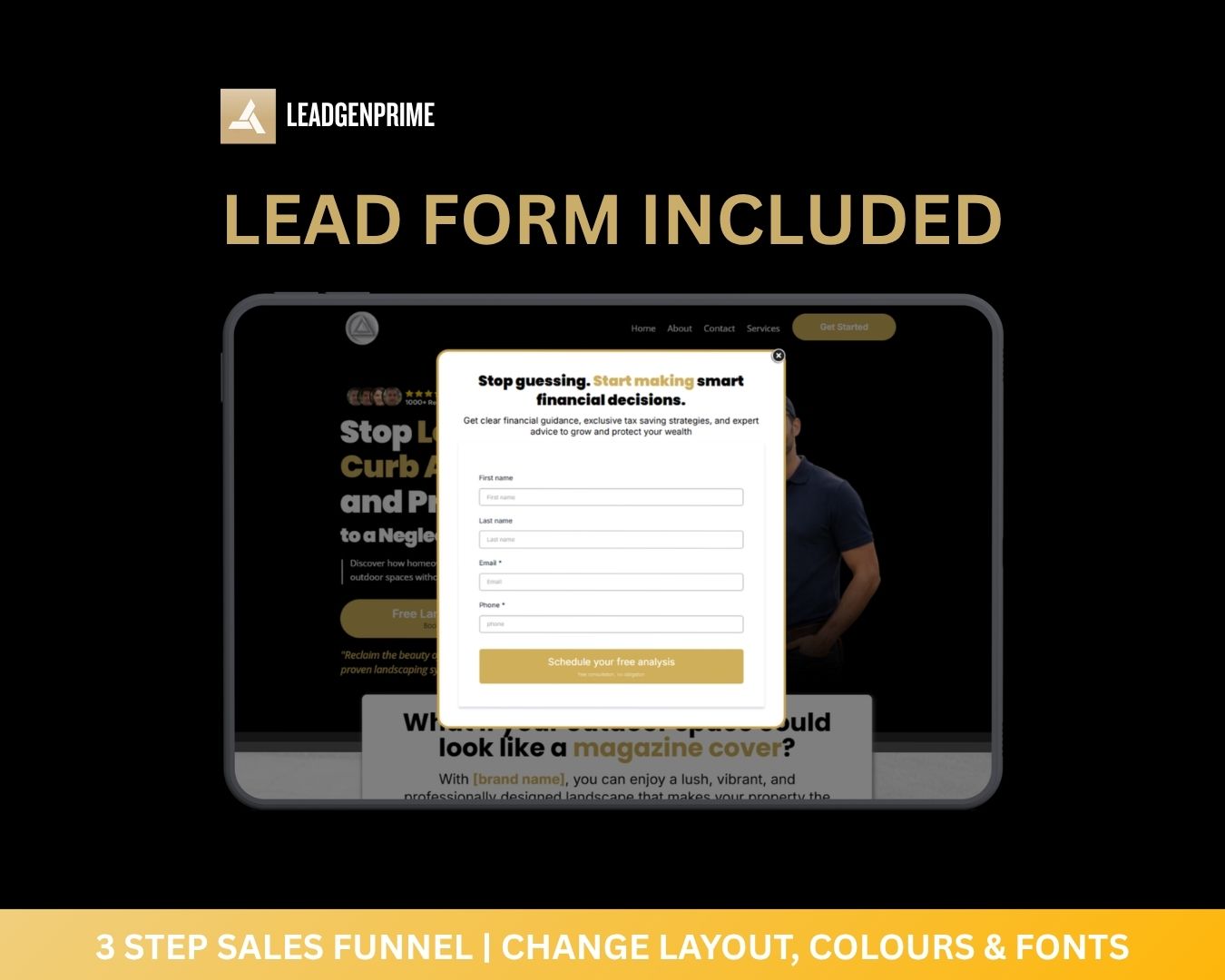 Landscaping Lead Generation Funnel Template - Black Themed – Image 4