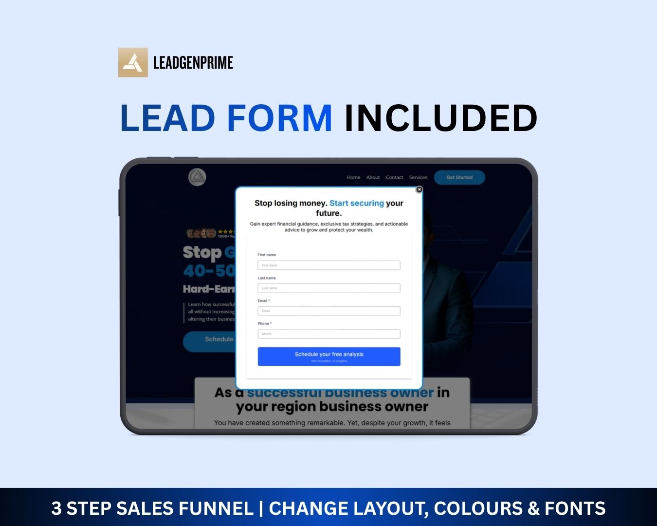 Financial Service Funnel Template - Blue Themed – Image 4