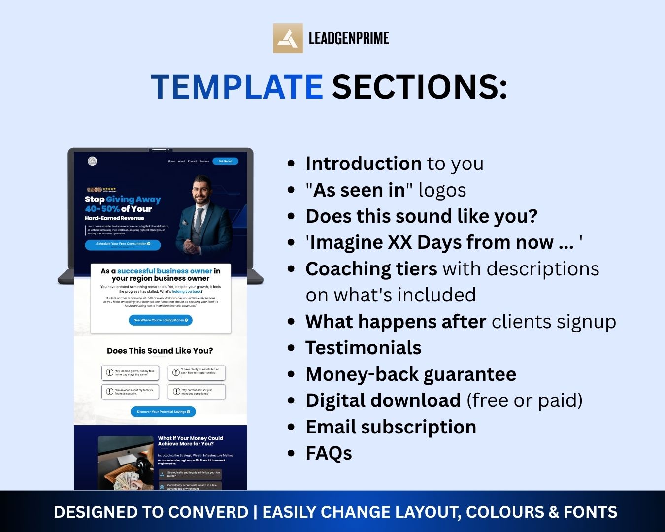 Financial Service Funnel Template - Blue Themed – Image 7