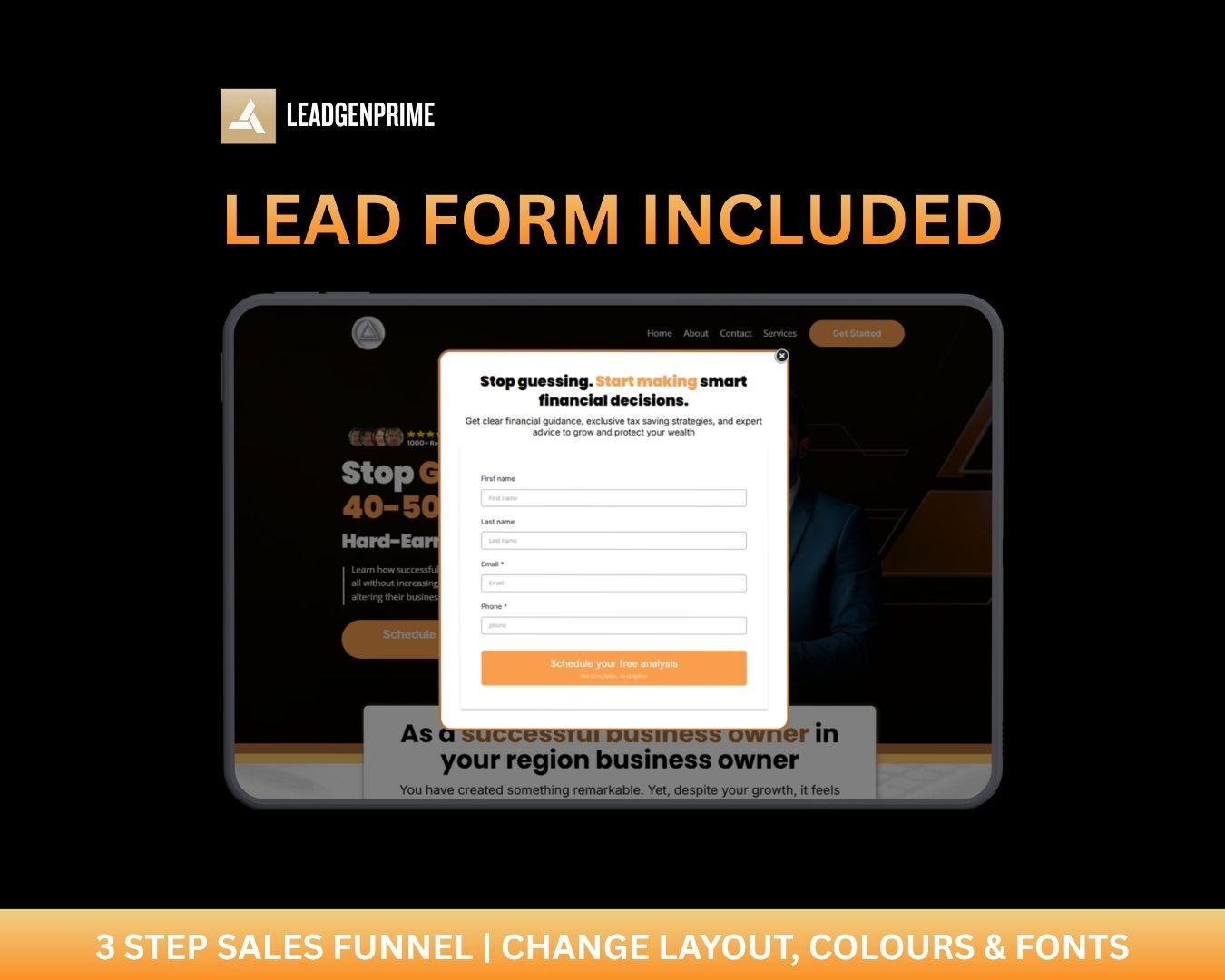 Financial Service Funnel Template - Orange Themed – Image 4