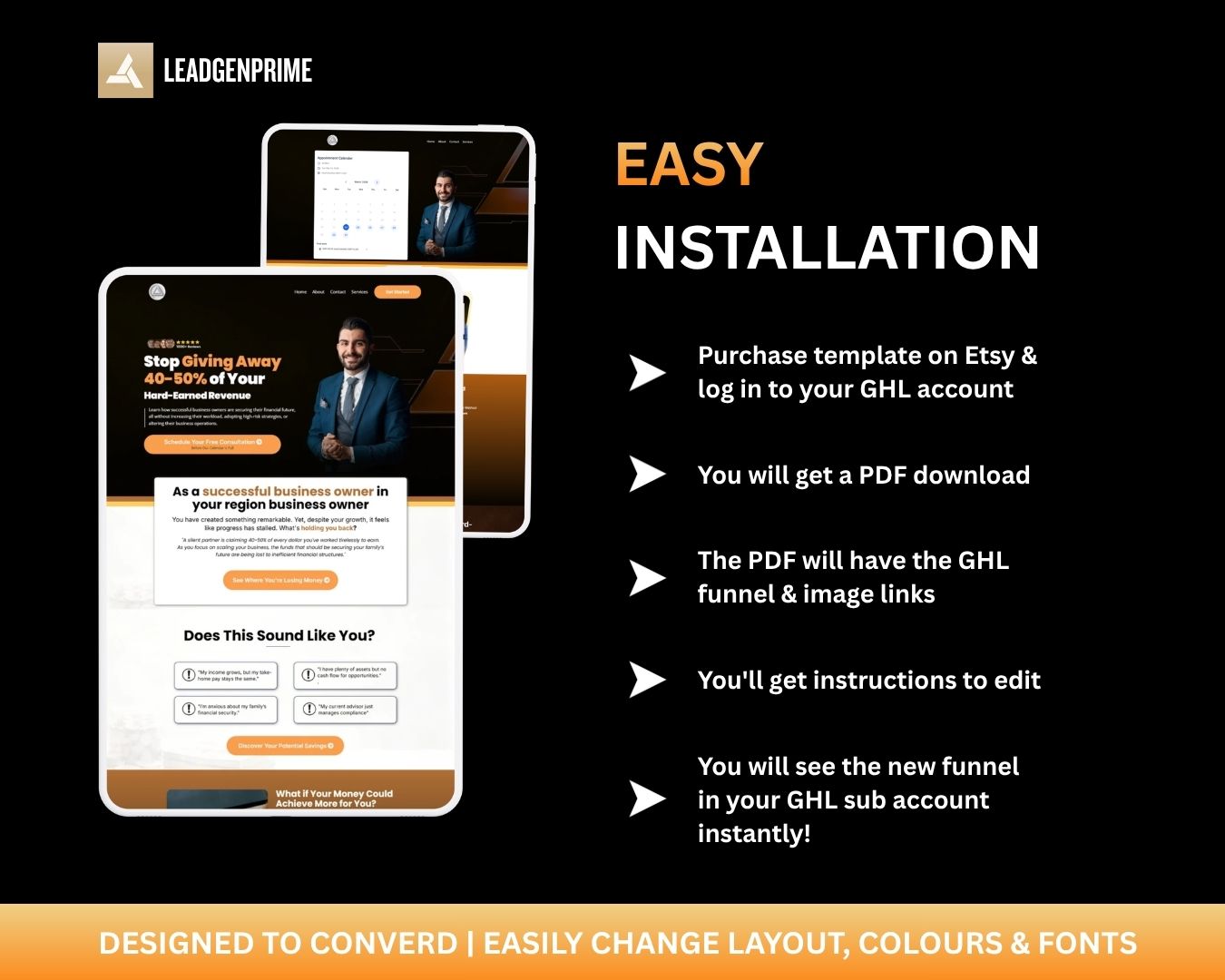Financial Service Funnel Template - Orange Themed – Image 8