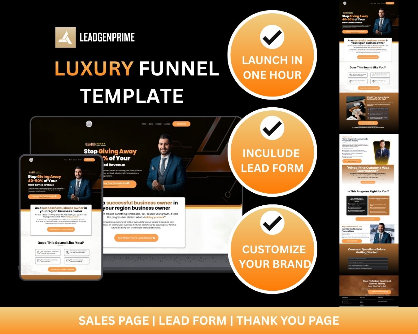 Financial Service Funnel Template - Orange Themed – Image 2
