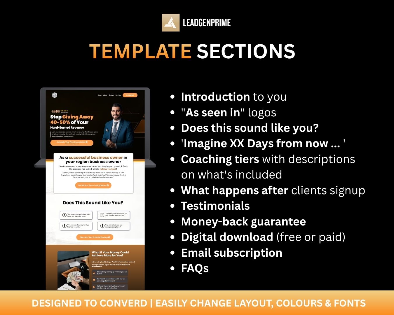Financial Service Funnel Template - Orange Themed – Image 7