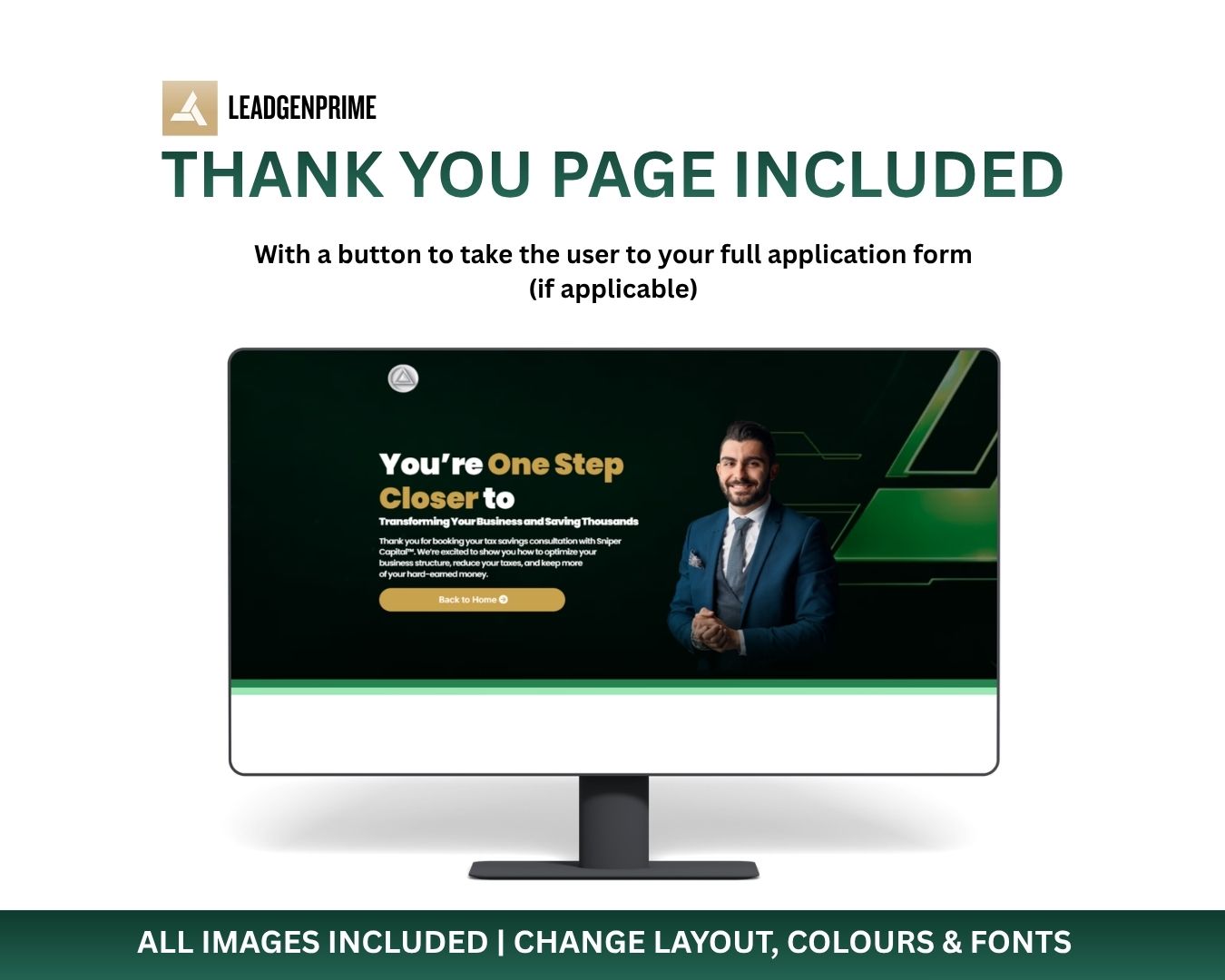 Financial Service Funnel Template - Gold & Green Themed – Image 6