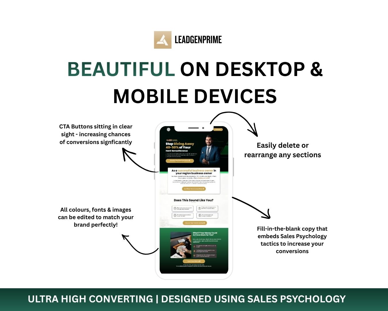 Financial Service Funnel Template - Gold & Green Themed – Image 5