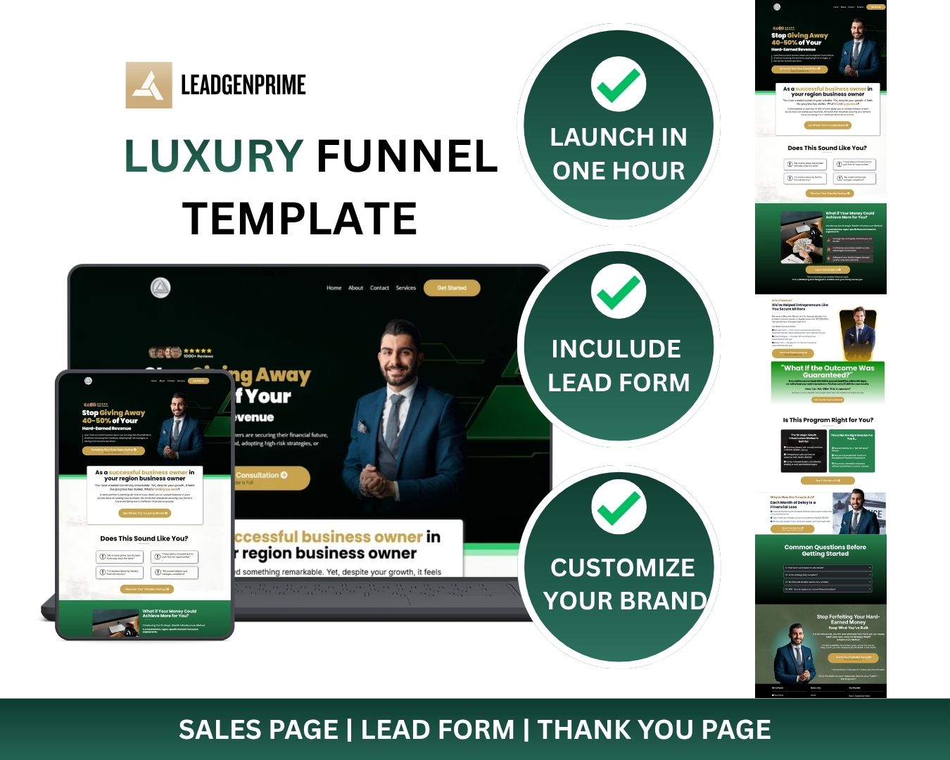 Financial Service Funnel Template - Gold & Green Themed – Image 2